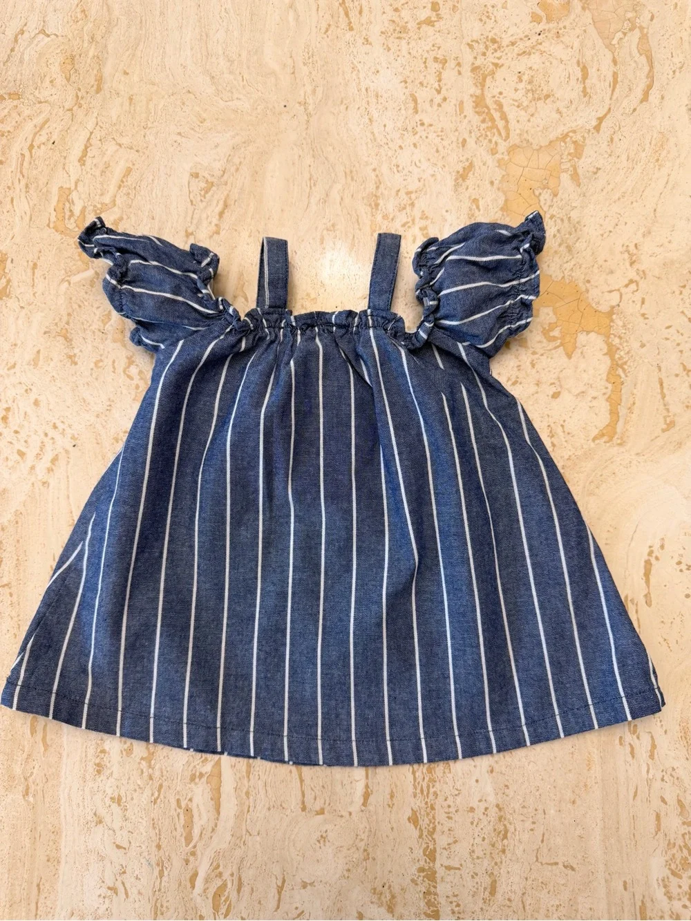 Penny M Girls Navy Stripe Sundress 6/9 months